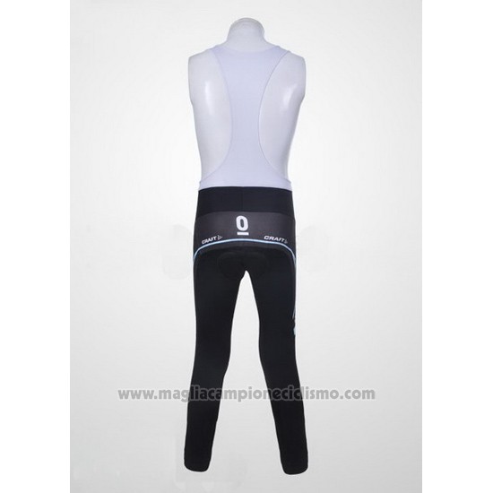 2011 Abbigliamento Ciclismo Trek Leqpard Campione Francia Nero e Bianco Manica Lunga e Salopette